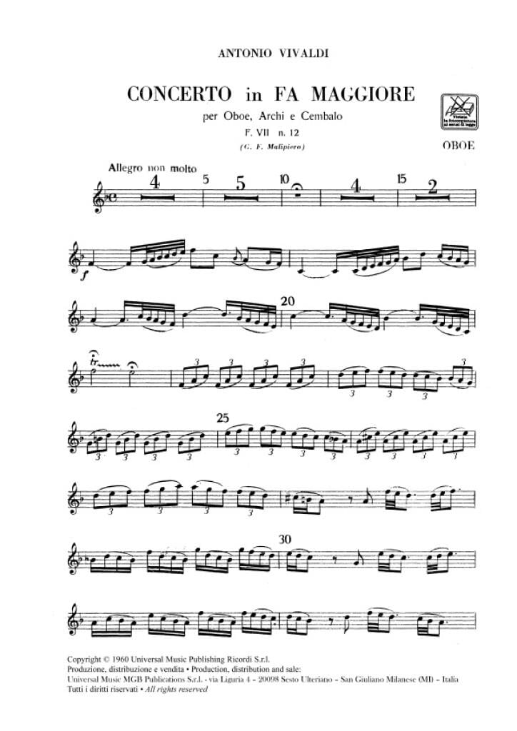Concerto in Fa Maggiore (F Major) Rv 457